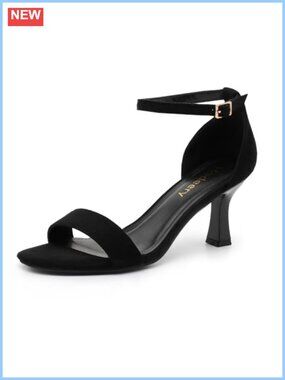 Kitten Heels Open Toe Ankle Strap Sandals 2.7 Inch Heeled Sandals